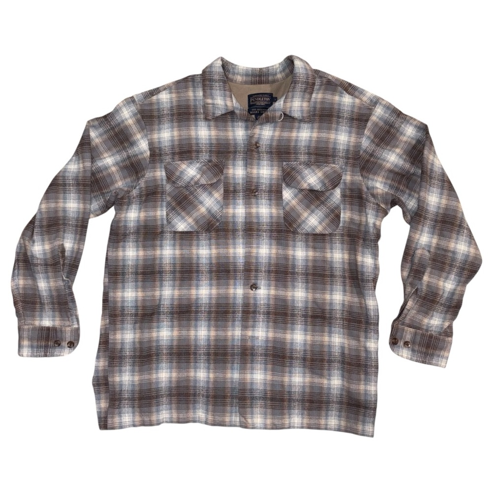 P Pendleton The Original Board Shirt Men’s Size Large Plaid Virgin Wool As Is